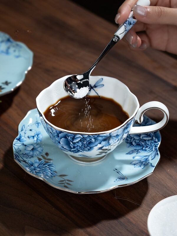 Platinum Blue & White 3-piece Coffee Set (230ml)