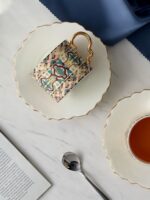 Aureate Violet Coffee Cup and Saucer Set