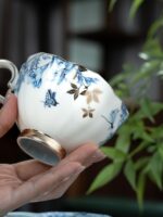 Platinum Blue & White 3-piece Coffee Set (230ml)