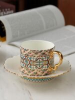 Aureate Violet Coffee Cup and Saucer Set