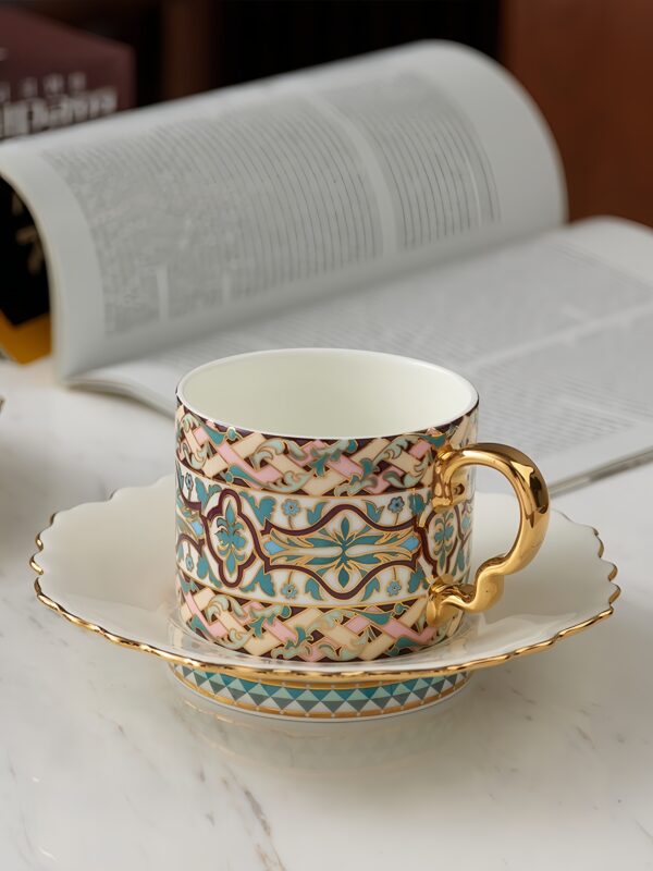 Aureate Violet Coffee Cup and Saucer Set
