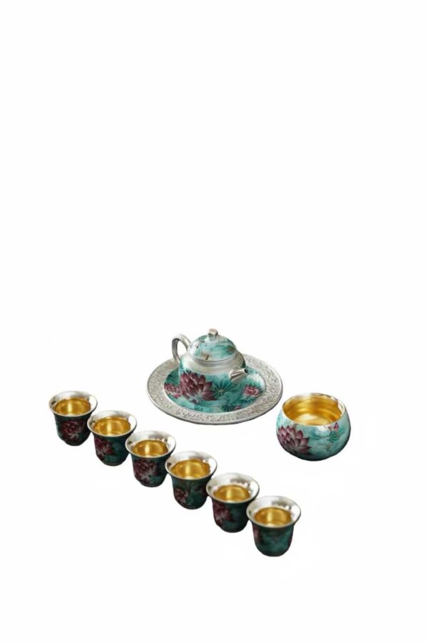 Silver Gilding Moonlight over the Lotus Pond Set