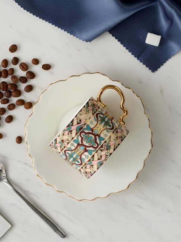 Aureate Violet Coffee Cup and Saucer Set