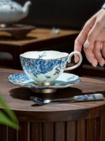 Platinum Blue & White 3-piece Coffee Set (230ml)