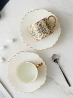 Aureate Violet Coffee Cup and Saucer Set