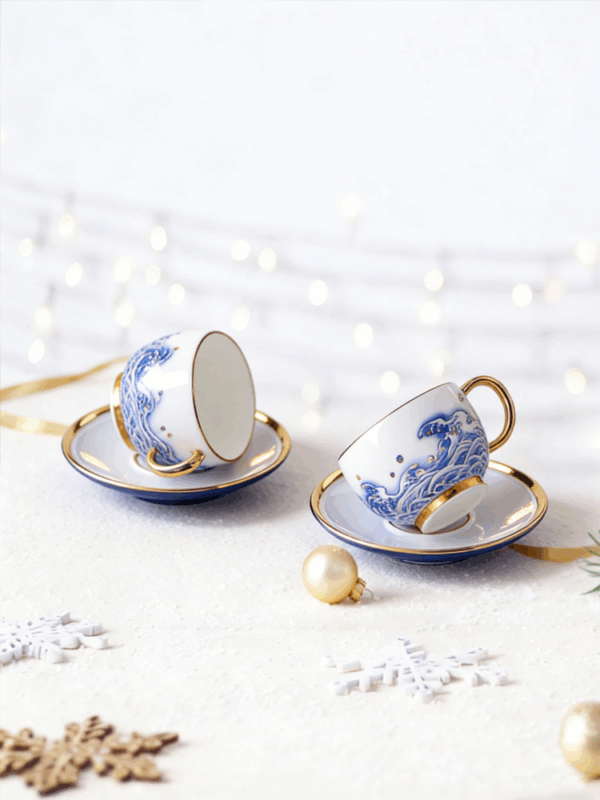 Pearls d Orient - 4-piece Coffee Cup and Saucer Set