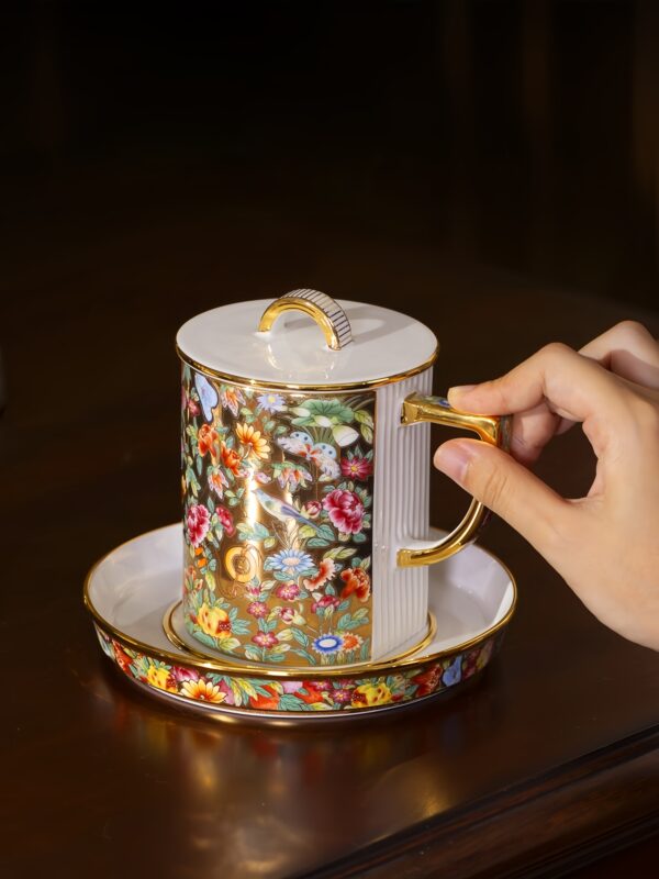 Guangcai Legacy 3-Piece Cup Set (430ml - Gold Embossed Base)