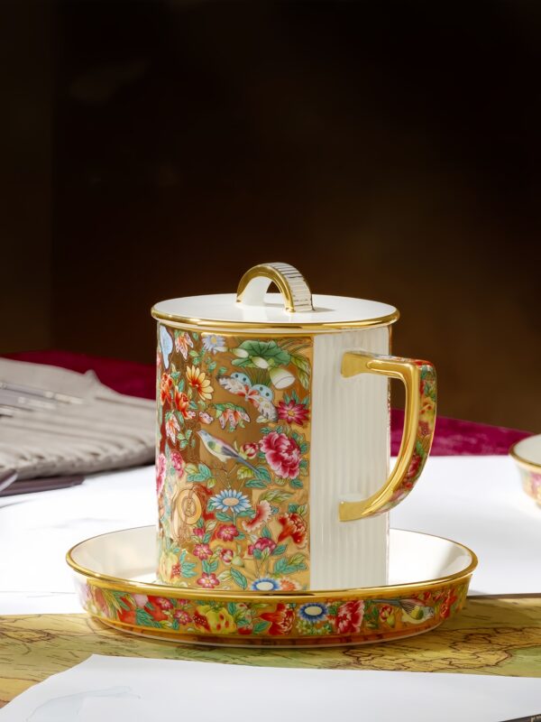 Guangcai Legacy 3-Piece Cup Set (430ml - Gold Embossed Base)