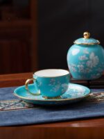 Elegant peony 2 piece Coffee Cup and Saucer Set