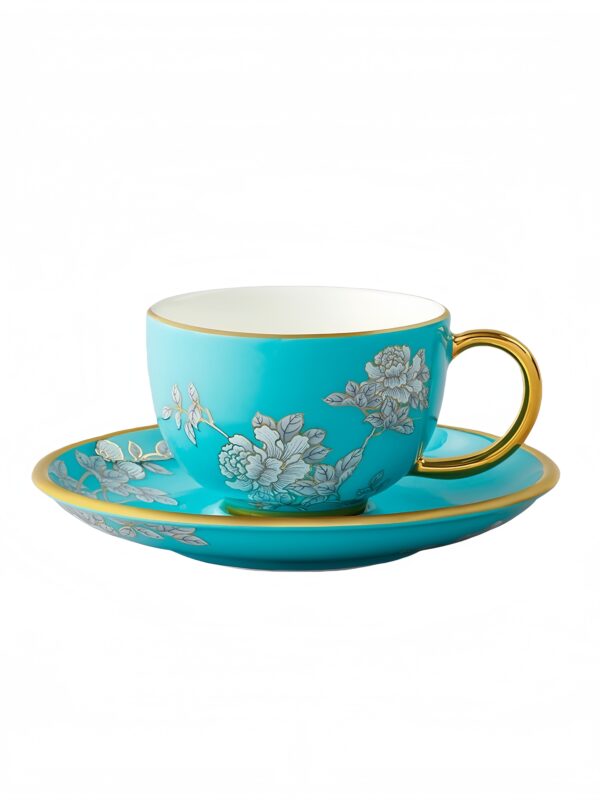 Elegant peony 2 piece Coffee Cup and Saucer Set