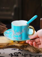 Elegant peony 3 piece Coffee Cup and Saucer Set