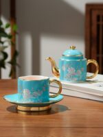 Elegant peony 4 piece Cup Pot Set