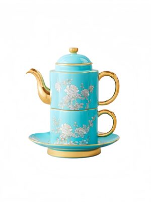 Elegant peony 4 piece Cup Pot Set