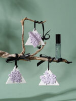 Natural WHITE ADMIRING PURPLE - Gypsum Fragrance Diffuser Hanging Piece