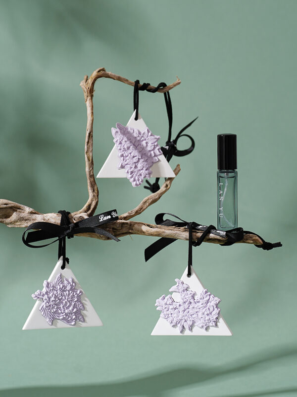 Natural WHITE ADMIRING PURPLE - Gypsum Fragrance Diffuser Hanging Piece