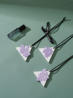 Natural WHITE ADMIRING PURPLE - Gypsum Fragrance Diffuser Hanging Piece