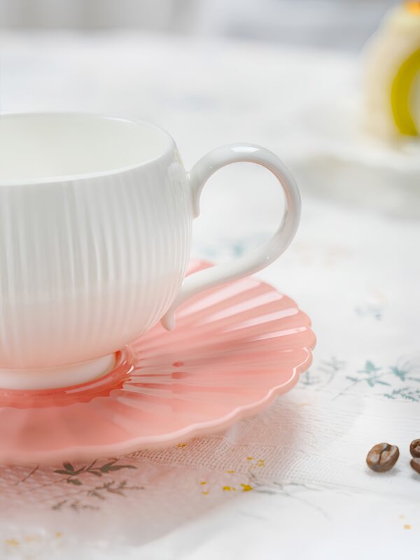 Moonlight 2-Piece Coffee Cup and Saucer Set (180ml - Light Pink)