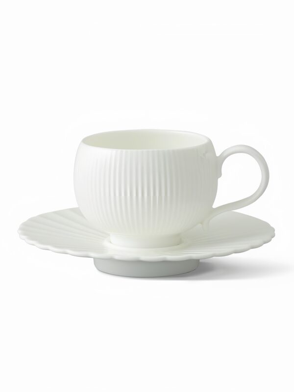 Moonlight 2-Piece Coffee Cup and Saucer Set (180ml - White)