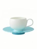 Moonlight 2-Piece Coffee Cup and Saucer Set (180ml - Light Blue)