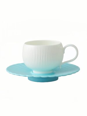 Moonlight 2-Piece Coffee Cup and Saucer Set (180ml - Light Blue)