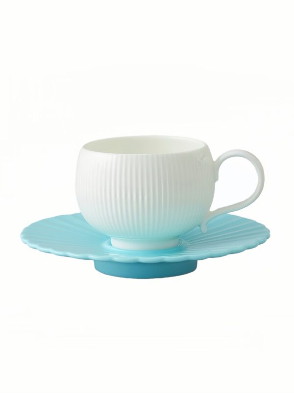 Moonlight 2-Piece Coffee Cup and Saucer Set (180ml - Light Blue)