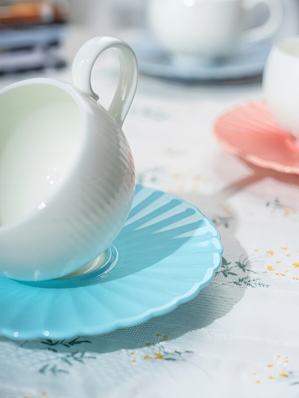 Moonlight 2-Piece Coffee Cup and Saucer Set (180ml - Light Blue)