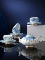 Platinum Blue & White Cup-pot Set (10-piece set for 4 persons)