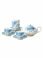 Platinum Blue & White Cup-pot Set (10-piece set for 4 persons)
