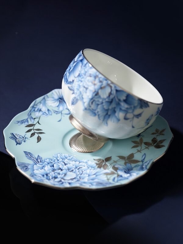 Platinum Blue & White Cup-pot Set (10-piece set for 4 persons)