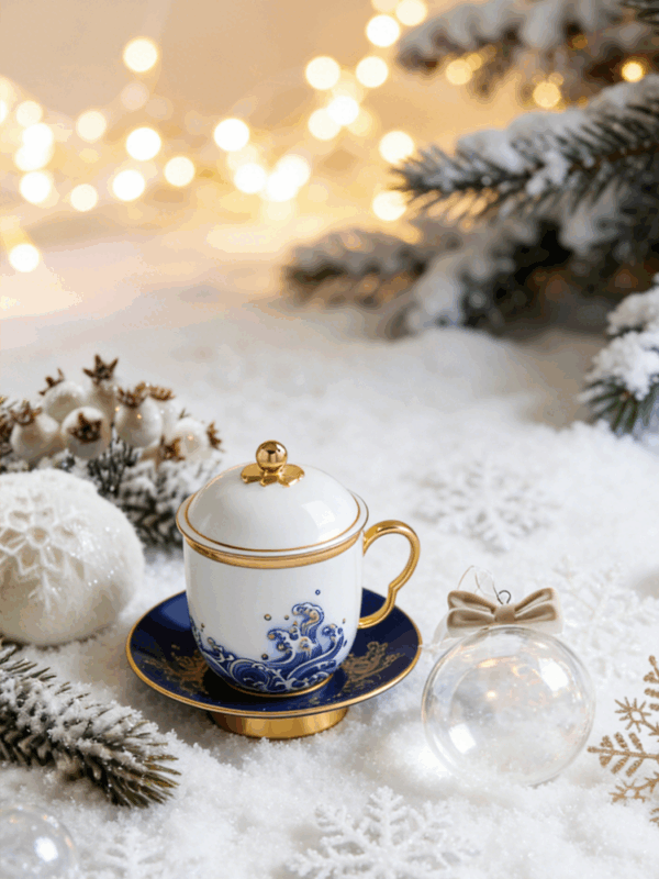 Pearls d Orient four-piece lid cup - Gold