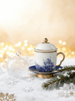 Pearls d Orient four-piece lid cup - Platinum