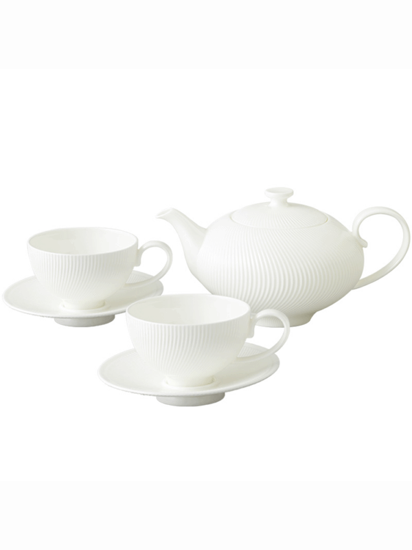 Athens White 6-pieces Tea Coffee Set (for 2 people)