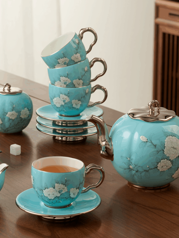 Azure Strokes 17-piece coffee set