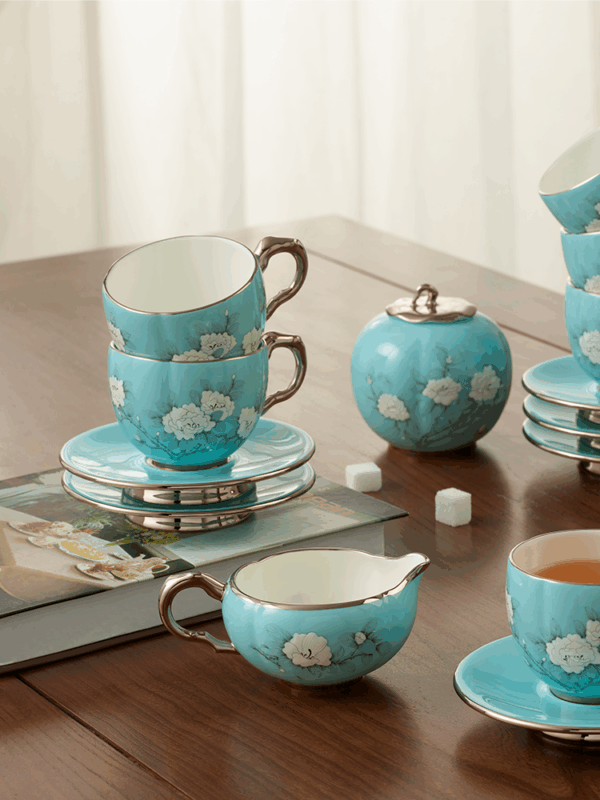 Azure Strokes 17-piece coffee set