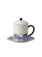 Felicitous Duet Lid Cup 350ml (Blue and White)