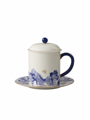 Felicitous Duet Lid Cup 350ml (Blue and White)