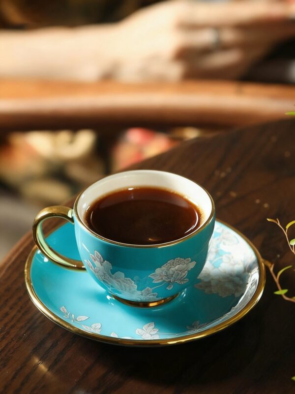 Elegant peony 2 piece Coffee Cup and Saucer Set