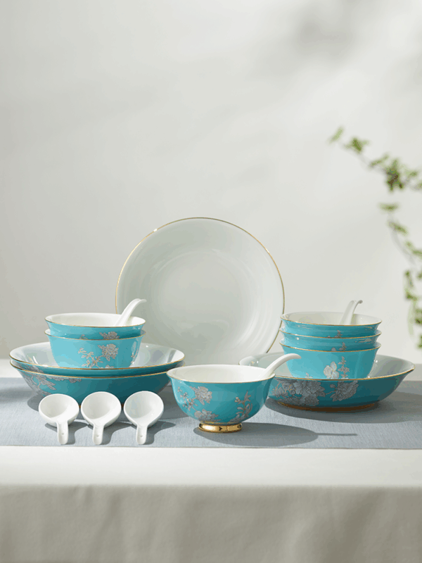 Elegant peony 16-piece Chinese dinnerware set