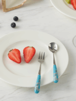 Elegant peony 2-piece fork and spoon set