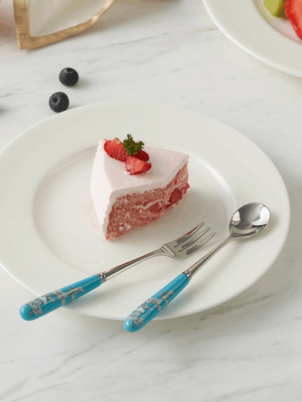 Elegant peony 2-piece fork and spoon set