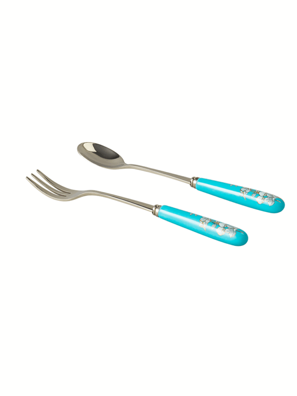 Elegant peony 2-piece fork and spoon set