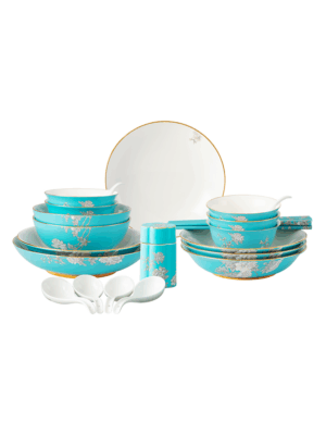 Elegant peony 38-piece Chinese dinnerware set
