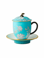 Elegant peony 3-piece covered cup set (330ml)