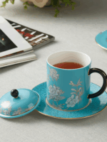 Elegant peony 3-piece meeting cup set (350ml)