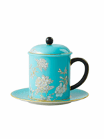 Elegant peony 3-piece meeting cup set (350ml)