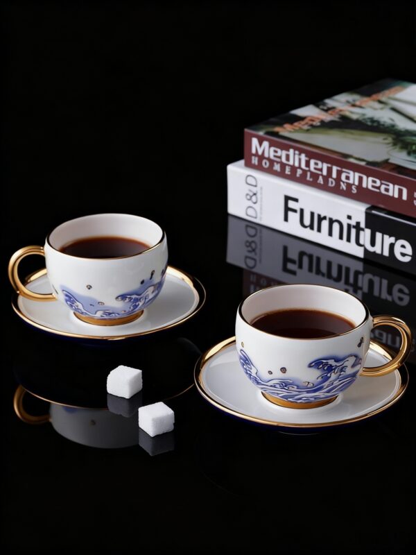 Pearls d Orient - 4-piece Coffee Cup and Saucer Set