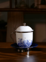 Pearls d Orient four-piece lid cup - Platinum