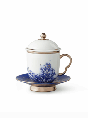 Pearls d Orient four-piece lid cup - Platinum