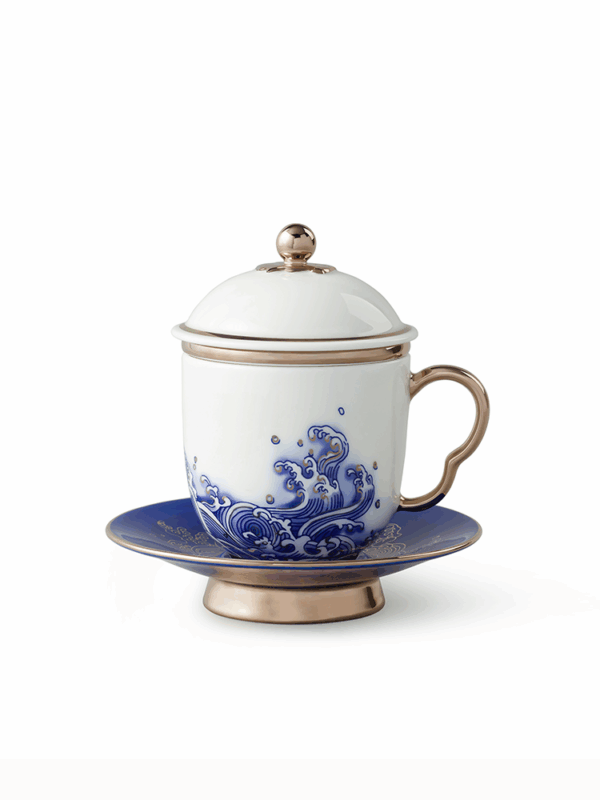 Pearls d Orient four-piece lid cup - Platinum