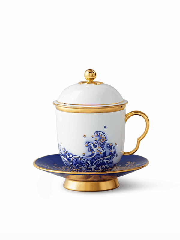 Pearls d Orient four-piece lid cup - Gold